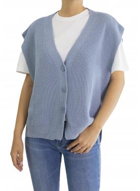 Cardigan con scollo a V con bottoni smanicato
